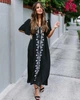 Платье-туника женское с вышивкой черное One size - изображение 3