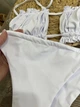 Купальник женский Blind шторка на завязках раздельный белый размер S - изображение 6