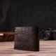 Модный мужской кошелек из натуральной кожи тиснением под крокодила CANPELLINI 21878 Коричневый 4397262 - изображение 9