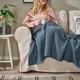 Плед IKEA HUMLEMOTT 130х170 см синьо-сірий (805.495.47) - изображение 3