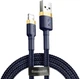 Кабель для зарядки Айфона Baseus Cafule Cable USB to Lightning 1.5A 2м Кабель для Айфона (CALKLF-CV3) Blue/Gold - зображення 1