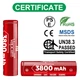 Аккумулятор 18650 Vapcell INR18650 F38, 3800mAh, 10A, 4.2/3.6/2.5V, Red - зображення 5