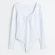 Боди-футболка H&M 061137323 S Белая (6666000249944) - изображение 5