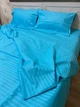 Комплект постельного белья Satin Stripe Heavenly голубой 100% хлопок 220х200 см 70х50 см евро - изображение 1