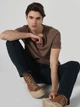 Футболка хлопковая длинная мужская Colin's CL1058584-BRW S Brown (8683197636201) - изображение 3