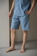 Піжама Handy Wear Linen Strip Short блакитна M - зображення 3