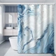 Шторка для ванной комнаты Bathlux 180 x 180 см с водоотталкивающим покрытием с мраморным синим узором - изображение 3