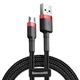 Кабель для быстрой зарядки Baseus Cafule Cable USB for Micro USB 2.4A 1м (CAMKLF-B91) Black/Red - изображение 1