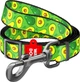 Повідець для собак нейлоновий Collar WAUDOG Nylon, малюнок "Авокадо", регульований, S, Ш 15 мм, Дов 152-183 см (5355) - зображення 1