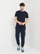 Футболка хлопковая длинная мужская Armani Exchange 11163.3 S Темно-синяя - изображение 3