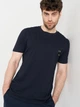 Футболка хлопковая длинная мужская Armani Exchange 11163.3 S Темно-синяя - изображение 4