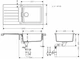 Мойка кухонная Hansgrohe S52, гранит, прямоуг., с крылом, 980х480х190мм, чаша - 1, врезная, серый камень 43358290 - изображение 2