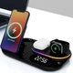 Бездротова Зарядка Qi 4in1 Wireless Charger RGB/Clock JYD WC124 |30W Total| Док-станція для iPhone + iWatch + Airpods - зображення 1