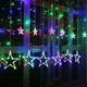 Новорічна світлодіодна гірлянда шторка дощ "Зірки" YS-84005 138 LED USB 2.5х2м (мультиколор) + пульт ДК TwinkleStar - зображення 1