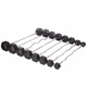 Штанга фиксированная изогнутая обрезиненная Rubber Hexagon Barbell TA-6231-10 длина-95см 10кг - зображення 8