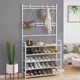 Вішалка для одягу и для взуття New simple floor clothes rack Білий в передпокій з полицям (IS33) - зображення 2