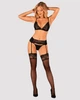 Комплект з поясом для панчох Obsessive Maderris set Чорний XL/2XL (62106) - зображення 3