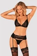 Комплект з поясом для панчох Obsessive Maderris set Чорний XL/2XL (62106) - зображення 1