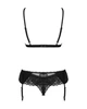 Комплект з поясом для панчох Obsessive Maderris set Чорний XL/2XL (62106) - зображення 6