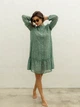 Платье женское летнее шифоновое трапеция с рюшами и подкладкой Seventeen XXL-3XL Зеленое 2061.5367 - изображение 8