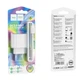 Мережевий зарядний пристрій Hoco C109A, USB, QC 18W, білий, кабель USB to MicroUSB - зображення 4