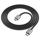 Кабель HDMI Hoco US03 2.0 с нейлоновой оплёткой и позолоченными коннекторами 4K 2m чёрный - изображение 3