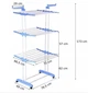Многоярусная сушилка для белья, вещей, одежды Garment rack with wheels складная, удобная в использовании - изображение 4
