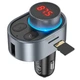 FM модулятор с быстрой зарядкой HOCO Alegria car BT FM transmitter (2USB/Type-C, PD/QC, 45W/3A). Black - изображение 1