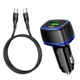 Автомобильное зарядное устройство 2USB (1х Type-C) с кабелем с Type-C-на-Type-C и быстрой зарядкой, Port QC3.0 Mercury Car Charger, Borofone (6931474740045) - изображение 2