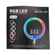 Лампа кольцевая LED 45 см 3D-45 18" 416 pcs normal lights+72 cm RGB lights, with remote с 3-мя держателями для телефона для съёмки фото и видео чёрный Без Бренда (756486) - изображение 6