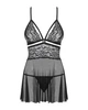 Сорочка с кружевом Obsessive 838-BAB-1 babydoll Черный 2XL (SO7183) - изображение 8