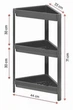 Угловой стеллаж этажерка с полками, 3 полки, M&T Displays, пластик, 44х33х71 см, серый - изображение 2