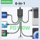 Зарядний пристрій Rocoren Gan Desktop Charger 100w (3 Type-C + 3 USB) PD 30w - зображення 6