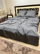 Постельное белье хлопковое в полоску Двуспальное 180 x 220 Бязь Серое 70 х 70 - изображение 3