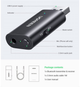 Приемник/транслятор Ugreen CM523 USB 2.0 to 3.5mm Bluetooth Adapter with Audio Cable (60300_WV) - изображение 3