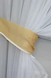 Кухонный комплект VR-Textil № 062к шторка с ламбрекеном золотистый с белым 150х170 см (50-133) - изображение 4