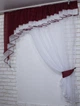 Кухонный комплект VR-Textil № 062к шторка с ламбрекеном бордовый с белым 120х170 см (50-068) - изображение 2