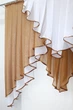 Кухонний ламбрекен VR-Textil № 022к коричневий з білим 150х150 см (50-183) - зображення 3
