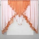 Кухонный ламбрекен VR-Textil № 022к персиковый с белым 150х150 см (50-975) - изображение 1