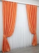 Комплект готовых штор VR-Textil Атлас № 796ш Оранжевый 150х275 см 2шт (30-577) - изображение 3
