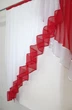 Кухонная занавеска VR-Textil № 023к красный с белым 150х150 см (50-092) - изображение 3