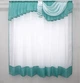Кухонний комплект VR-Textil № 099к тюль з бірюзовий з білим 150х170см см (50-949) - зображення 1