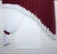 Кухонный комплект VR-Textil № 062к шторка с ламбрекеном бордовый белым 150х170 см (50-129) - изображение 1