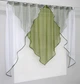 Кухонная занавеска VR-Textil № 009к оливковый с белым 270х140 см (59-492) - изображение 2