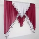 Кухонный ламбрекен VR-Textil № 022к бордовый с белым 150х150 см (50-995) - изображение 2