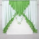 Кухонный ламбрекен VR-Textil № 022к белый с темно-салатовым 150х150 см (50-974) - изображение 1