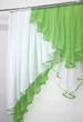 Кухонный ламбрекен VR-Textil № 022к белый с темно-салатовым 150х150 см (50-974) - изображение 4