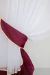 Кухонная занавеска VR-Textil № 049к шторки с ламбрекеном янтарный с бордовым 150х170 см (50-080) - изображение 3