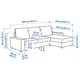 3-місний диван з шезлонгом ІКЕА VIMLE середньо-сірий (s99401292) - изображение 7