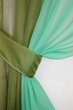 Комплект кухонних штор VR-Textil № 017к з підв'язками на карниз 1 - 1.5 м Оливковий з блакитним 170х265 см (52-0008) - зображення 3